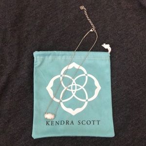 Elisa Silver Pendant Necklace White Kyocera Opal